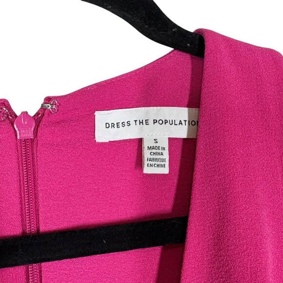 Dress the Population Pink Sleeveless Fit & Flare Dress with Pockets Size Small - Picture 7 of 8